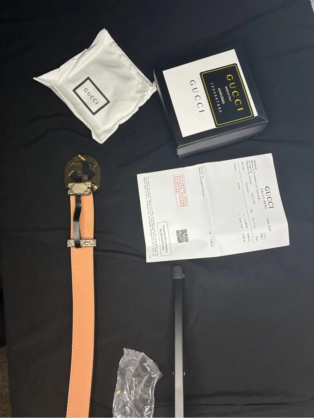 Gucci Tan GG Canvas Belt with Gold Double G Buckle